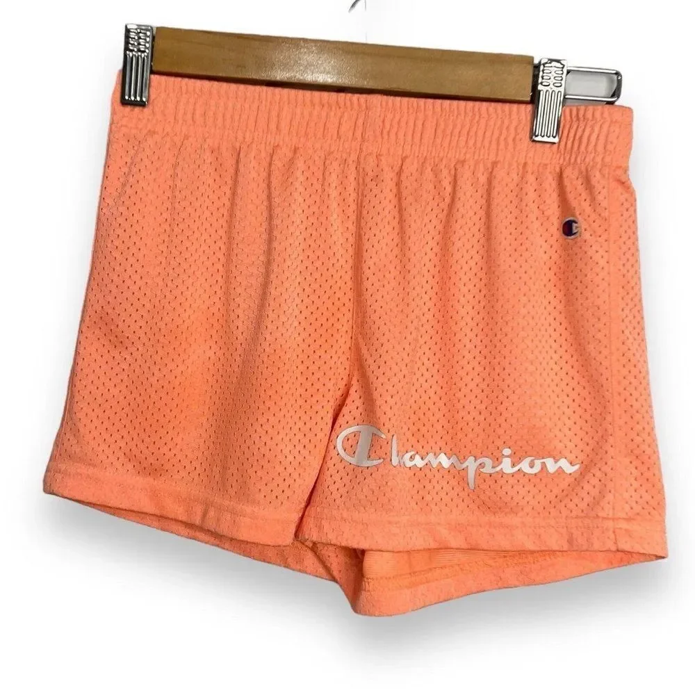 Champion Authentic Athleticwear Jersey Shorts Girls Medium Peachy Pink Pull On